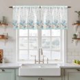 thumbnail image 2 of Aqua Coastal Shell Tier Curtains, Nautical Coral Starfish Seahorse Light Filtering Kitchen Curtains, 2Pcs Rod Pocket Half Window Treatments Panels for Sink Cafe Cabinet Camper 27.5x36 Inches, 2 of 9