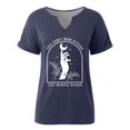thumbnail image 3 of Tiweut T Shirts for Women Short Sleeve Graphic Printed Flowy V Neck Summer Pullover Tees,Dark Blue, 3 of 3