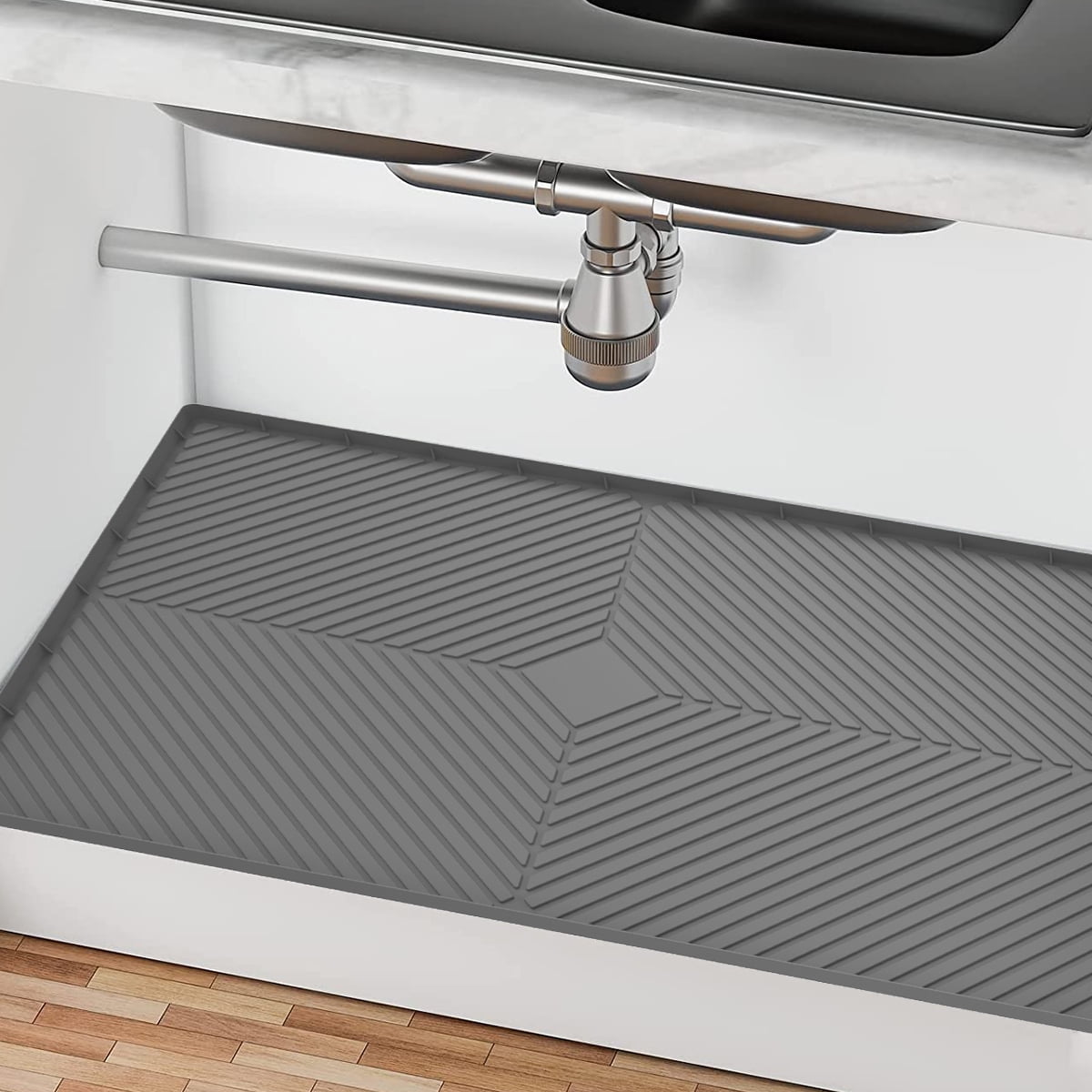 Littleduckling Under Sink Mat Reusable Silicone Under Sink Liner Waterproof Under Kitchen Sink