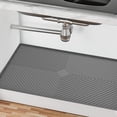 thumbnail image 3 of Alfombrilla para debajo del fregadero, reutilizable, de silicona, impermeable, para debajo del fregadero de la cocina, con orificio de drenaje, bandeja flexible para fregadero de cocina, baño, lavande, 3 of 10