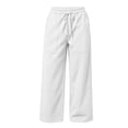 thumbnail image 3 of HomeDM Women's Sweatpants with Pockets Athletic Joggers Workout Pants White Elastic Drawstring Waist Size 3XL, 3 of 7
