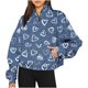 thumbnail image 1 of ICHUANYI Liquidación Moda para mujer Impreso Manga larga Media cremallera Sin capucha Cuello alto Sudadera con capucha ICHUANYI WER202308232960, 1 of 4