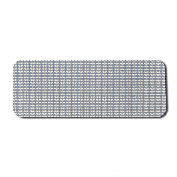 Geometric Computer Mouse Pad, Modern Nested Repeating Diamond Line Pattern with Vertical Lines, Rectangle Non-Slip Rubber Mousepad Large, 31" x 12" Gaming Size, Dried Rose Slate Blue, by Ambesonne