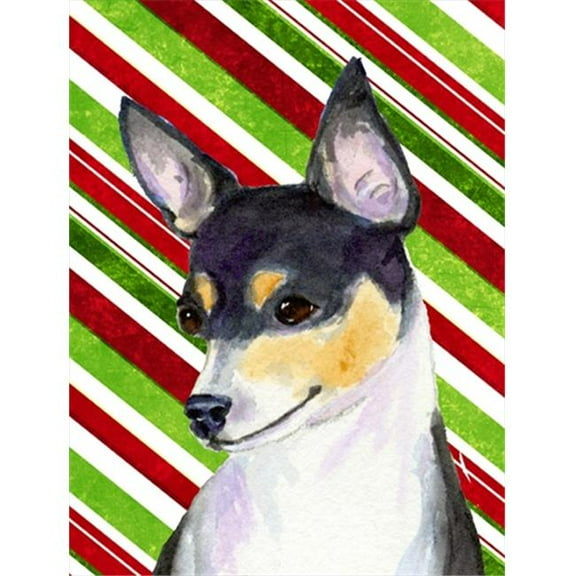 11 x 15 In. Chihuahua Candy Cane Holiday Christmas Flag, Garden Size