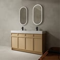 thumbnail image 2 of 60" Freestanding Bathroom Vanity with Double Resin Sink and Ample Bottom Storage for Bathroom Essentials, 2 of 6