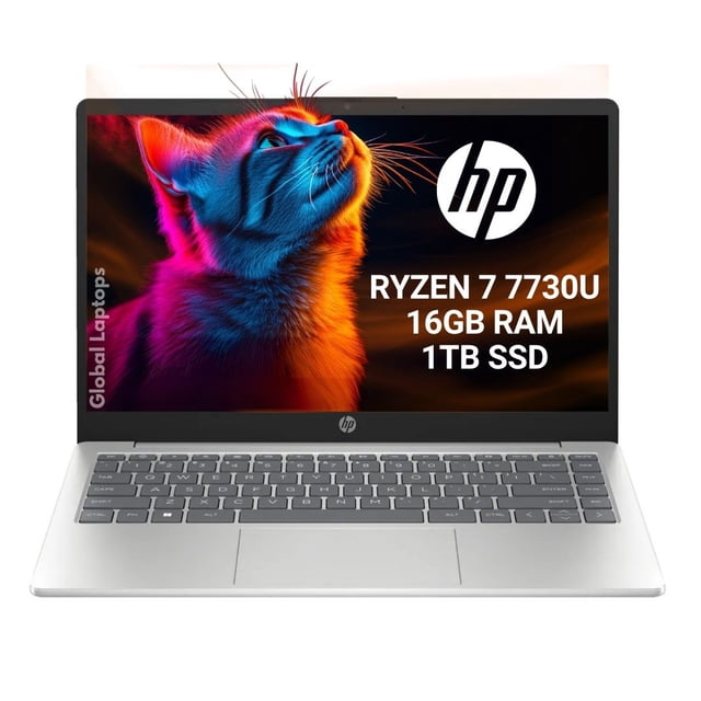 Hp Ryzen 7 7730u 16gb Ram 1tb Ssd Pantalla 14 Amd Radeon Graphics Laptop Gamer 14-em0085 Con Regalo negro 14