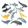 us toy lot of 12 assorted whale and shark toy figure
