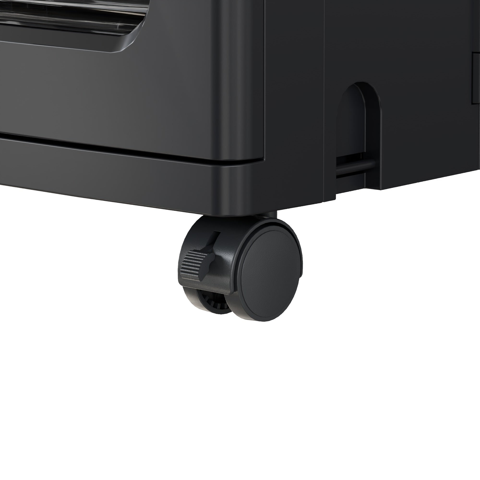 Slim Narrow Plastic Storage Cabinet with Adjustable Shelves, Doors & Wheels, Waterproof & Dustproof Design,Black