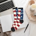 thumbnail image 6 of Xecao Vintage American Flag Print Crew Socks for Men and Women, Men's Soft Moisture-wicking Sock, 6 of 7
