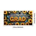 thumbnail image 1 of Congrats Grad Banner Sunflower Decor Backdrop Graduation Party Decoration Background Props Indoor Outdoor Celebration Removable Easy Setup, 1 of 4