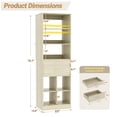 thumbnail image 6 of Homieasy 22" Floor-Standing Closet System, Multi-Tiered Wardrobe Storage Unit with Adjustable Shelves & Smooth-Glide Drawers, White Oak, 6 of 6