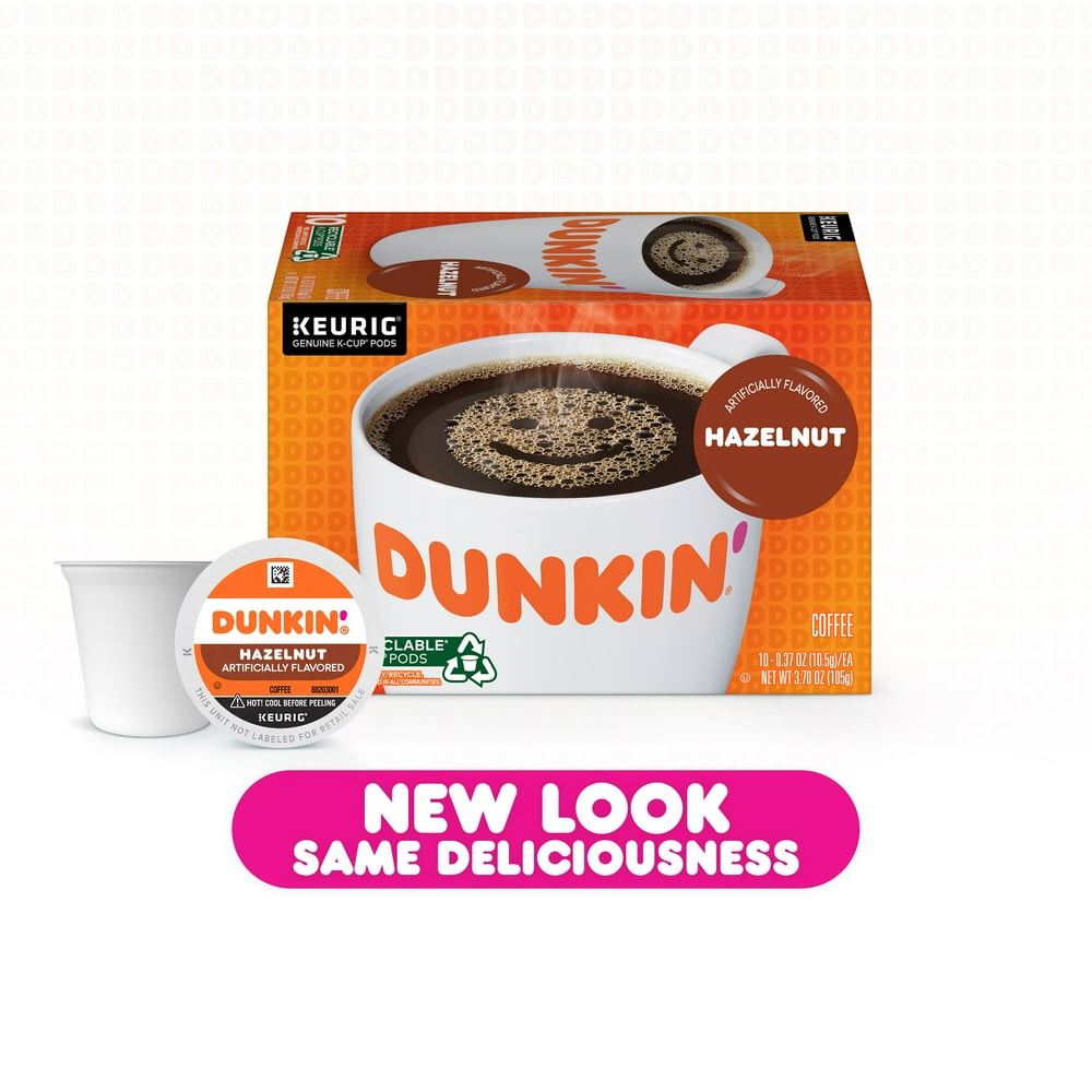 Dunkin' Hazelnut Flavored KCup Pods, 8.14Ounce, 22Count (Packaging