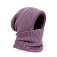 thumbnail image 3 of DJN Women Scarf Hat Set with Thick Knit Windproof Neck Warmer Two-in-One Winter Set Pink One Size, 3 of 3