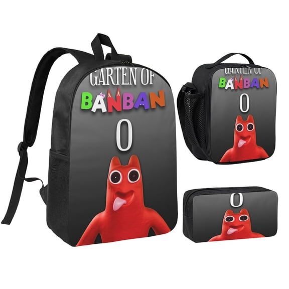 Garten of Banban Three piece backpack set young backpack combination backpack lunch bag pencil case