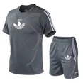 thumbnail image 3 of Nuevo conjunto deportivo de verano de moda para exteriores, superventas, cómodo y transpirable, conjunto para correr y hacer ejercicio para hombres, manga corta, secado rápido, 3 of 5