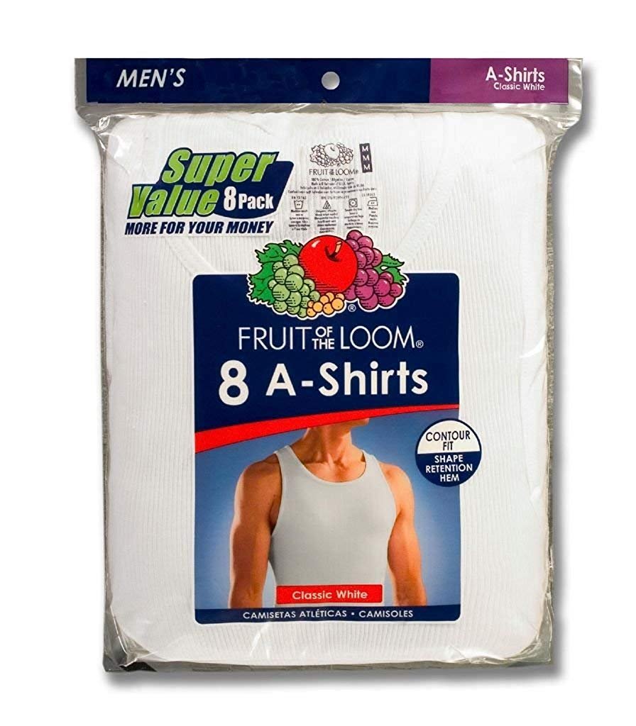 Fruit of the Loom - Fruit of the Loom Men's 8Pack White A-Shirts Tank ...