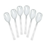 Party Essentials Hard Plastic 9 in. Serving Spoons, Clear, 12 Count