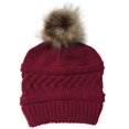 thumbnail image 2 of Dyfzdhu Women Solid Stitching Outdoor Plush Hats Crochet Knit Beanie Cap Peaked Red, 2 of 3