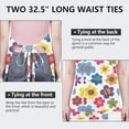 thumbnail image 6 of Pioneer Flower Floral Print Pattern Apron for Women and Men, Cotton Linen Waterproof with Pockets, Adjustable, 33x27 Inch for Kitchen, Gardening, BBQ, Salon, 6 of 6