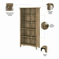 thumbnail image 3 of Bush Furniture Salinas Tall 5 Shelf Bookcase, Set of 2, Reclaimed Pine, 3 of 6