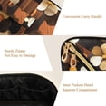 thumbnail image 5 of FORMRS Makeup Bag Travel Cosmetic Organizer for Women Fold Flat Zipper Pouch with Handle, Gold Flower, 5 of 8