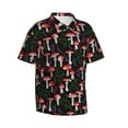 thumbnail image 2 of Hawaiian Shirt For Men, Red Mushrooms Mens Button Down Short Sleeve Shirt, Summer Beach Shirts For Men, 2 of 2