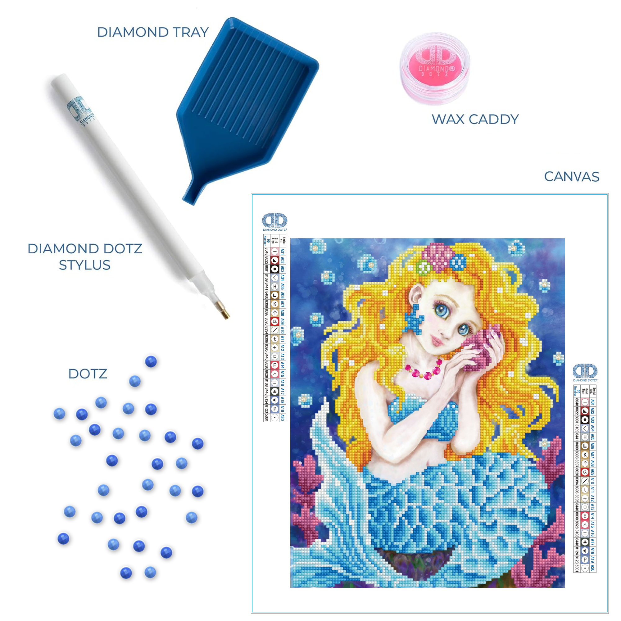 Diamond Dotz Sounds of the Sea with Frame Mermaid Diamond Painting Kits for Adults - Diamond Art Kits a Relaxing Creative Craft Kit with Dotz Gems 14"x11"