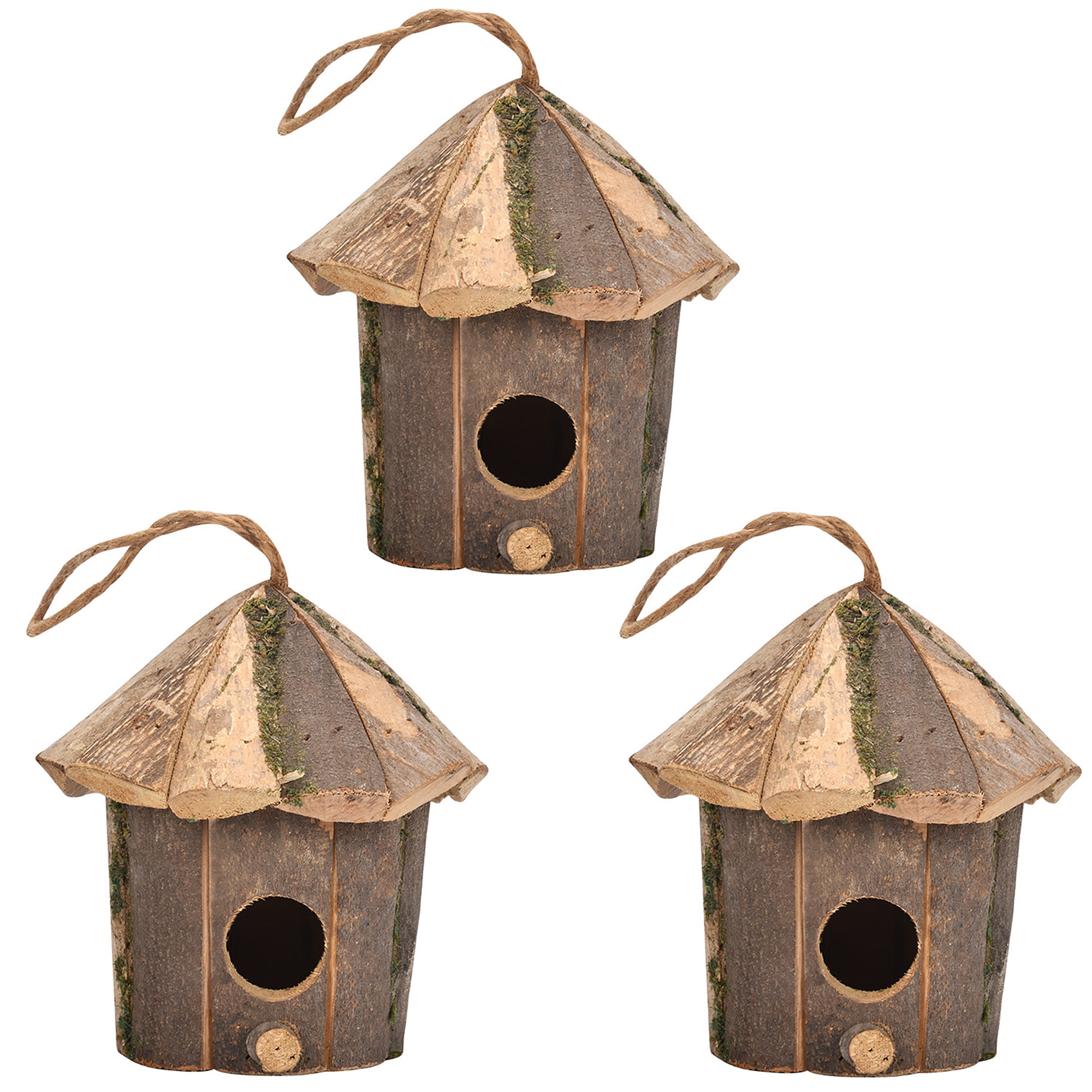 1 X Bird House Nest Box Wooden Hanging Bird Boxes Wood Birdhouse Garden Decor 