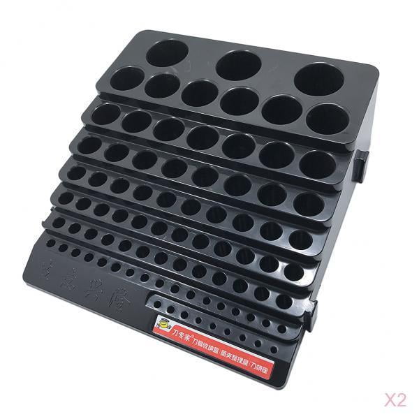 Caja de Almacenamiento Para Brocas 2 Piezas Sunnimix Soporte de la caja de almacenamiento de brocas Negra