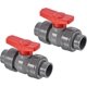 thumbnail image 1 of 25mm ID Double Union Ball Valve, 2 Pack PVC Socket Type Shut-off Valve Switch for Water Flow Control, Gray, 1 of 4