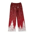 thumbnail image 4 of WTOBBY Women's Soft Comfortable Christmas Print Flannel Pajama Bottoms, Casual Home Pants with Holiday Snowflake and Tree Patterns, Cozy Fleece-Lined Sleepwear for Winter,White XS, 4 of 5