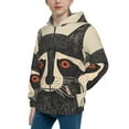 thumbnail image 2 of Kdxio Retro Raccoon Graphic Print Pattern Kids Boys Girls Zip Up Hoodie 3D Printed Hooded Sweatshirt Hoody Coat with Pocket 7-12 Y-Medium, 2 of 6