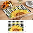 thumbnail image 6 of Sunflowers Placemats Set of 6 Black White Check Sunshine Buffalo Bee Place Mats Indoor Wipeable Table Mats Washable Cloth Dining Table Placemats for Kitchen Holiday Party Home Decor 13x19 Inch, 6 of 9