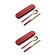 thumbnail image 4 of Ounissouiy Utensilios de cocina de acero inoxidable 304, portátiles, reutilizables, para estudiantes, de diseño Simple, accesorios de viaje para Tipo 2 2Conjunto, 4 of 6