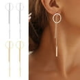 thumbnail image 2 of Mightlink 1 Pair Women Hanging Earrings Hollow Chain Tassel Hoop Ear Decoration Jewelry Prom Party Earrings Commute Long Dangle Earrings, 2 of 7