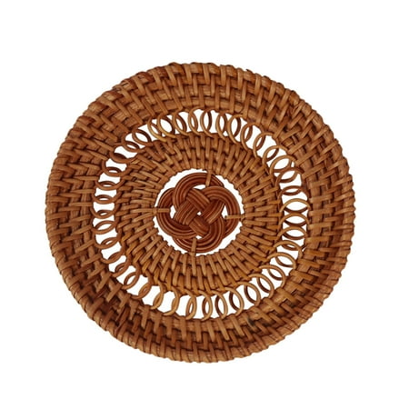 

1Pc Bamboo Hand-woven Coaster Household Cup Cushion Table Heat Insulated Mat