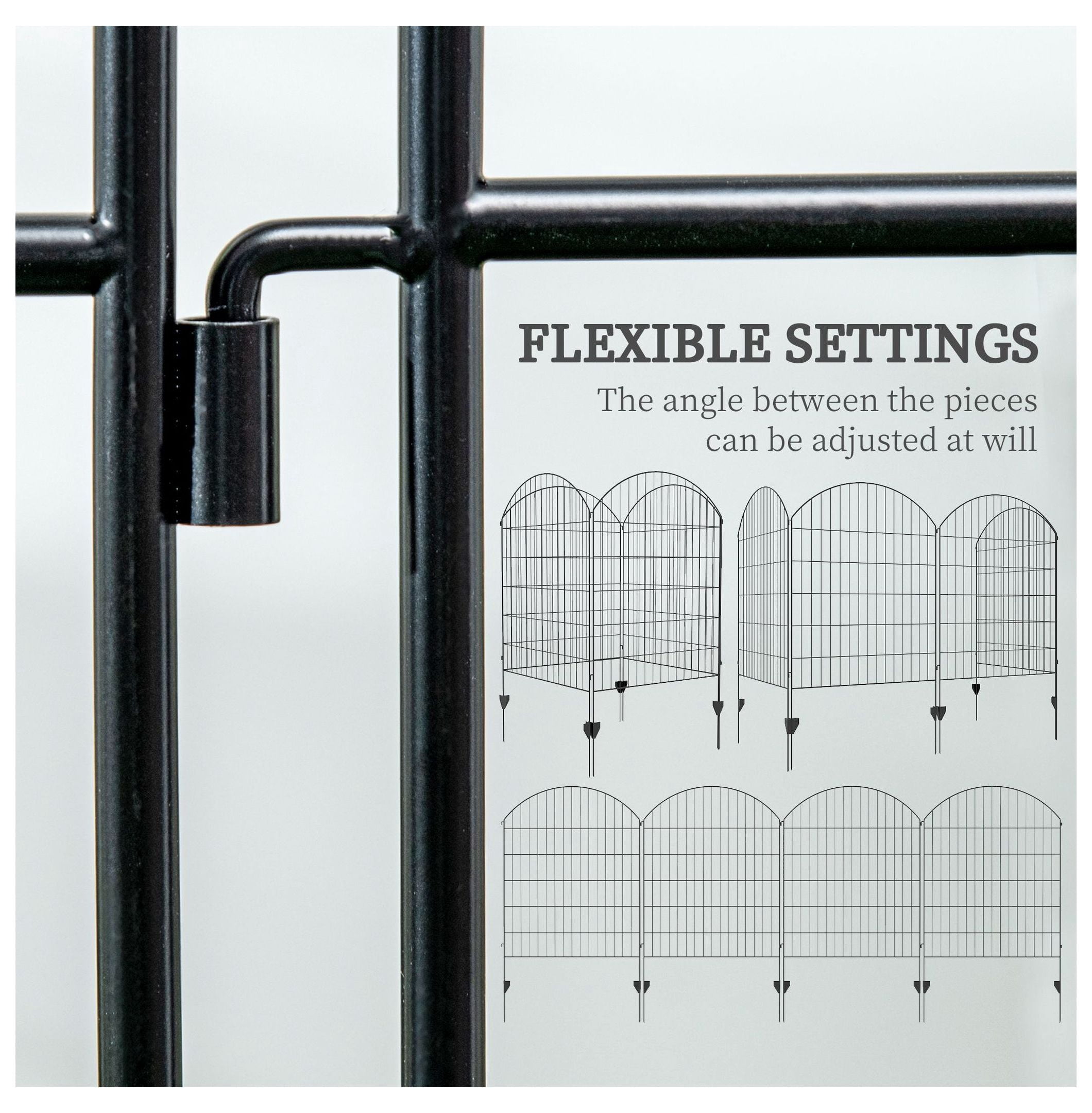 Metal Garden Fencing - 4-Pack Decorative Fence, Animal Barrier & Plant Border