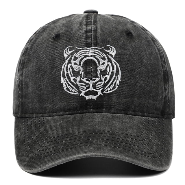 Visor Baseball Cap With Embroidery for Outdoor Casual Wear Unisex Distressed Washed Sun Hat of Versatile Everyday Style
