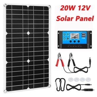Pikasola 200W Solar Panel Kit – 2x 100W Monocrystalline Panels + 20A Charge Controller + Cables & Z-Brackets For RV, Boat, Home