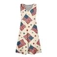 thumbnail image 3 of Tfken 4Th Of July Summer Dresses For Women 250Th Anniversary America Independence Day Print Sleeveless V Neck Dresses Patriotic Female Fashion Clothes Beige, 3 of 3