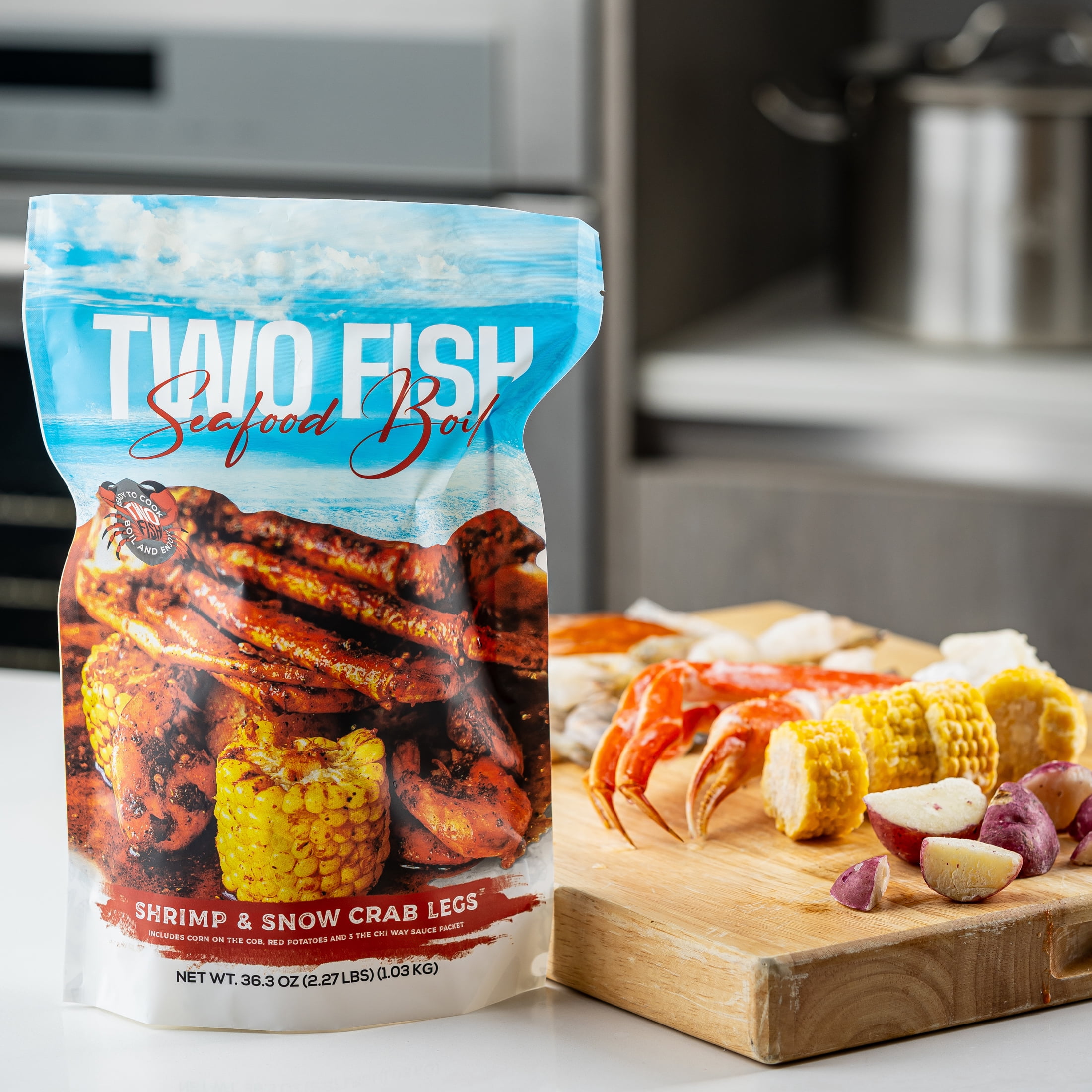 Two Fish Seafood Boil, Crab and Shrimp, Frozen, 2.33 lb