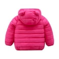 thumbnail image 3 of CECORC Baby/Toddler Winter Puffer Jacket Baby Winter Solid Hooded Coat Long Sleeve 3T,Rose, 3 of 6