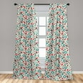 thumbnail image 5 of Ambesonne Christmas Curtains, Retro New Year Party, Pair of 28"x95", Dark Brown Dark Coral, 5 of 5
