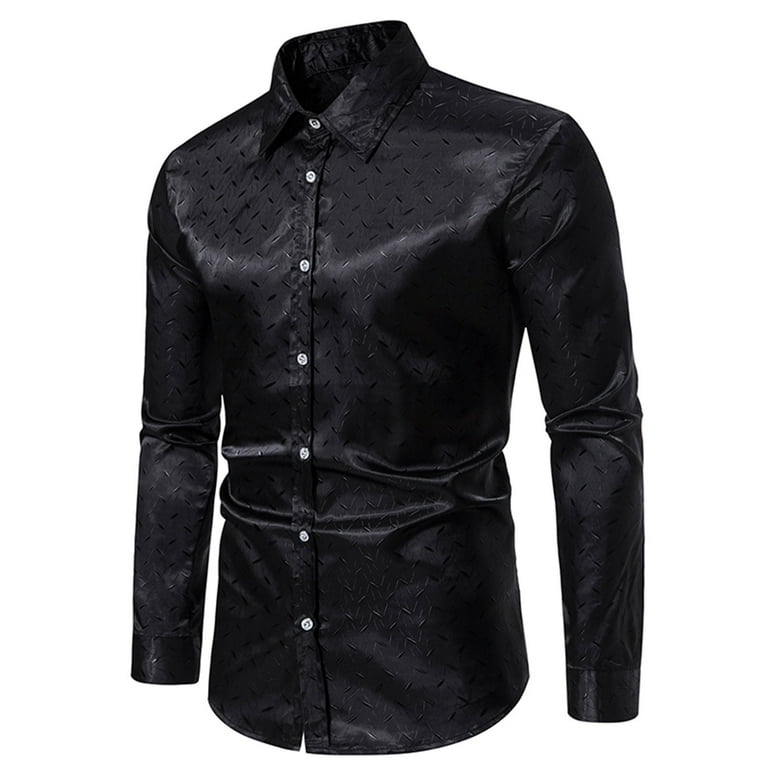 Black long sleeve dress shirt mens sale