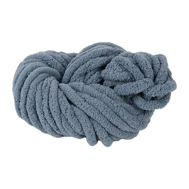 Hilo de chenilla grueso, lavable, calibre 7, hilo de felpa, fibras acrílicas, hilo voluminoso Gris oscuro