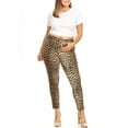 thumbnail image 4 of White Mark Women's Plus Size Leopard Print Denim Jeans, 4 of 6