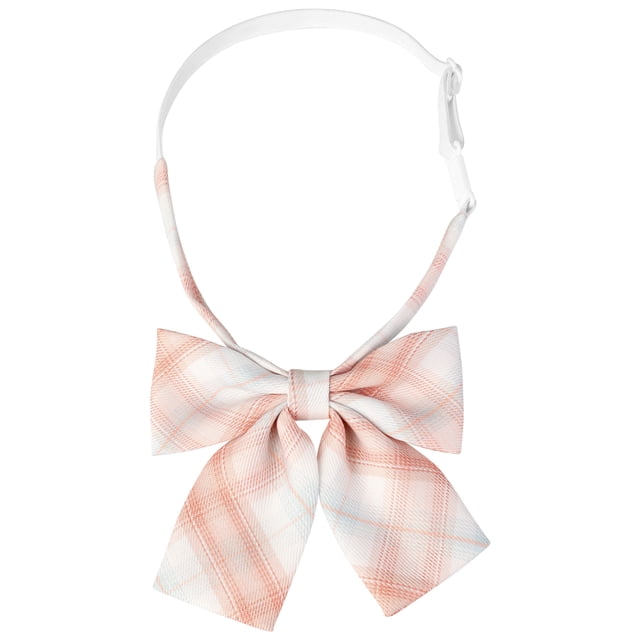 Corbatas de mo?o preatadas de tiras elásticas de cuadros lindas para mujeres INSPIRE CHIC en naranja y rosa, talla única