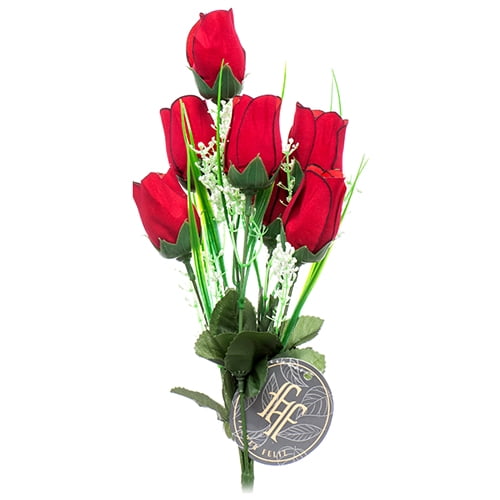 New 373932 Artificial Rose Red 7 Heads (24Pack) Artificial Plants And Flowers Cheap Wholesale