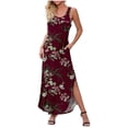 thumbnail image 1 of DPTALR Robe Longue Sans Manches à Col Rond Imprimé pour Femmes Robes Maxi d'Été avec Poche, 1 of 7