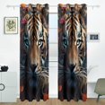 thumbnail image 2 of Tiger Flowers Orange Black Out Curtains 84 Inch Length for Bedroom Living Room Windows 2 Panels Set, 2 of 6